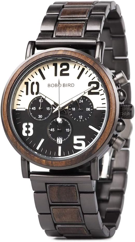 BOBO BIRD Wood / Stainless Steel Luxury Wrist Watch