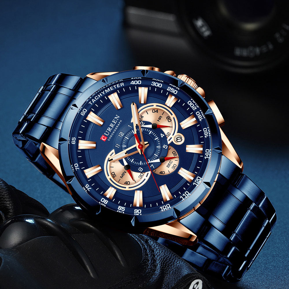 Blue/Blue Casual sport men's Watch.