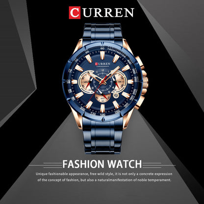 Blue/Blue Casual sport men's Watch.