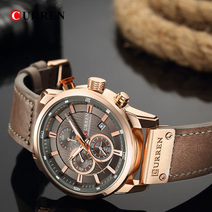 Bronze/Brown Quartz Sport Mens Wrist Watch