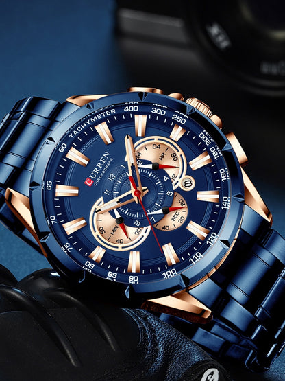 Blue/Blue Casual sport men's Watch.