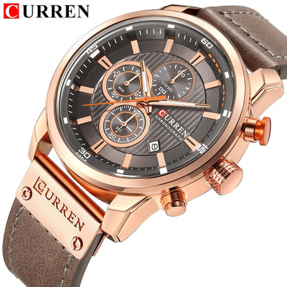 Bronze/Brown Quartz Sport Mens Wrist Watch