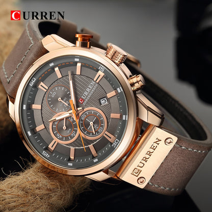 Bronze/Brown Quartz Sport Mens Wrist Watch