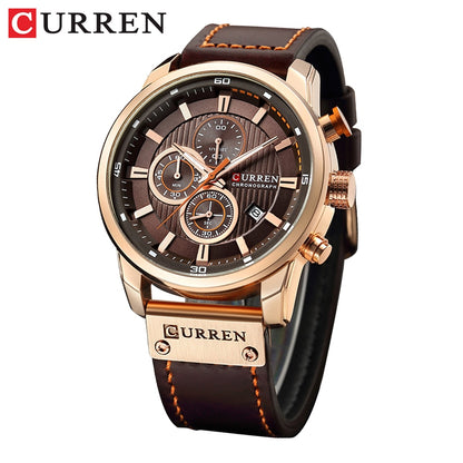 Bronze/Brown Quartz Sport Mens Wristwatch