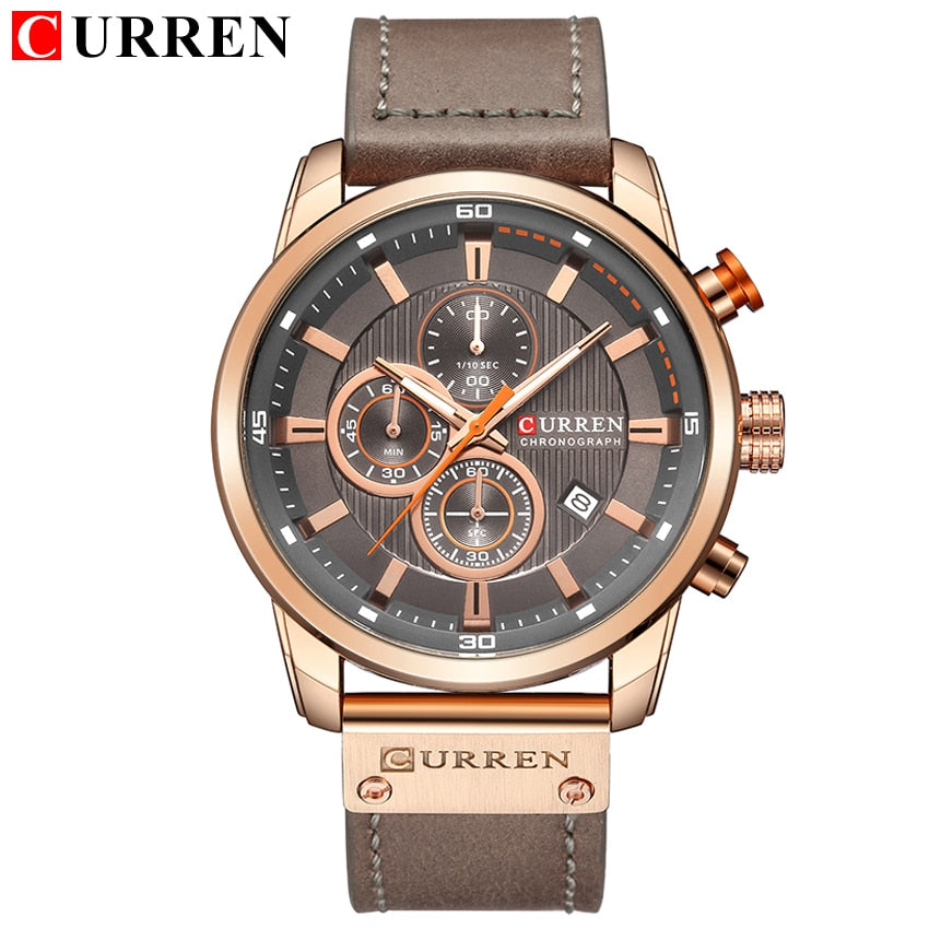 Bronze/Brown Quartz Sport Mens Wrist Watch